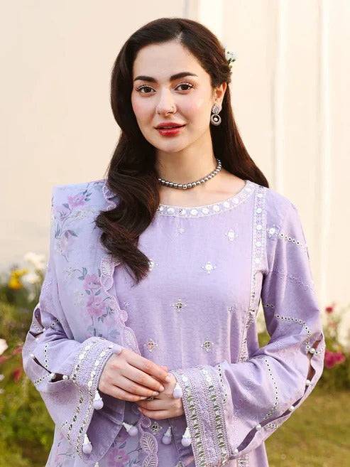 Ally's Premium 3 Piece Lawn Embroidered With Chiffon Digital Printed Dupatta - 5243 FS