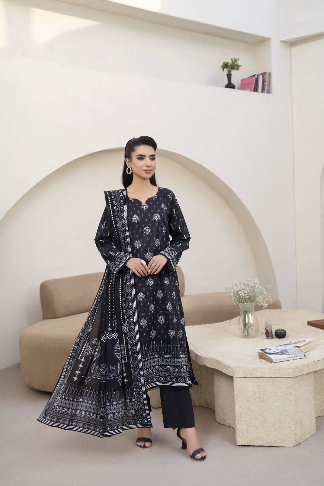 Maisa 3PC Premium 3 Piece Lawn PRINTED SHIRT WITH LAWN PRINT DUPATTA AND CAMBRIC TROUSER-P-4520