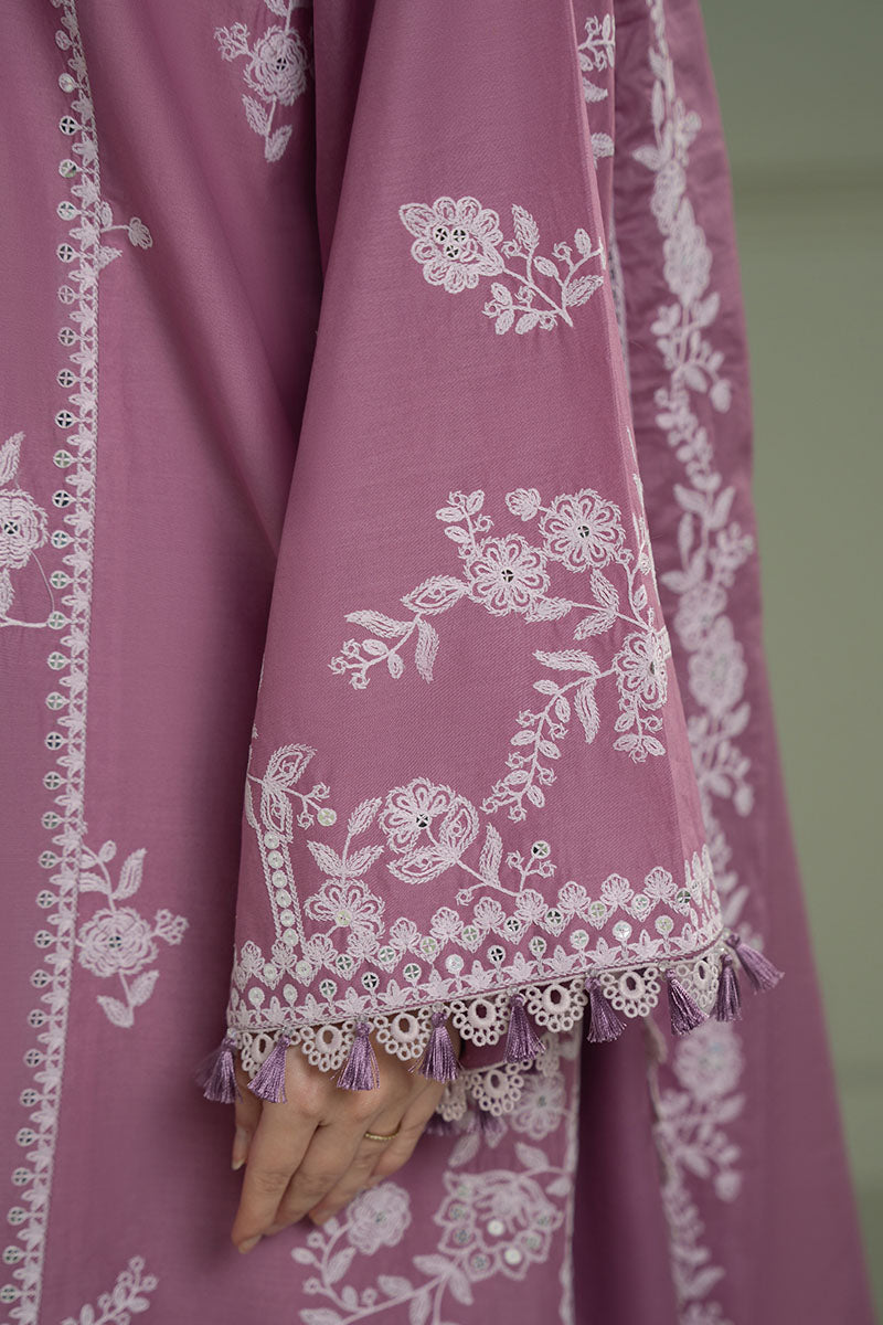CROSS STITCH-Premium 3 Piece Lawn EMBROIDERED SHIRT WITH CHIFOON MBROIDRERD DUPATTA & TROUSER-BIC-4501