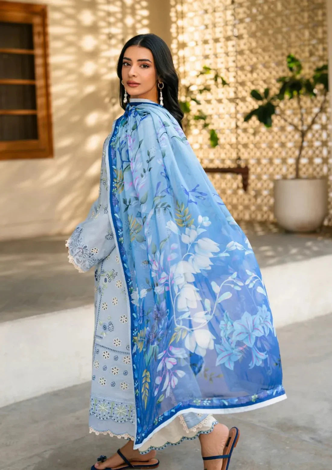 Premium 3 Piece Lawn Embroidered with Digital Printed Jacquard Dupatta-5200 FS