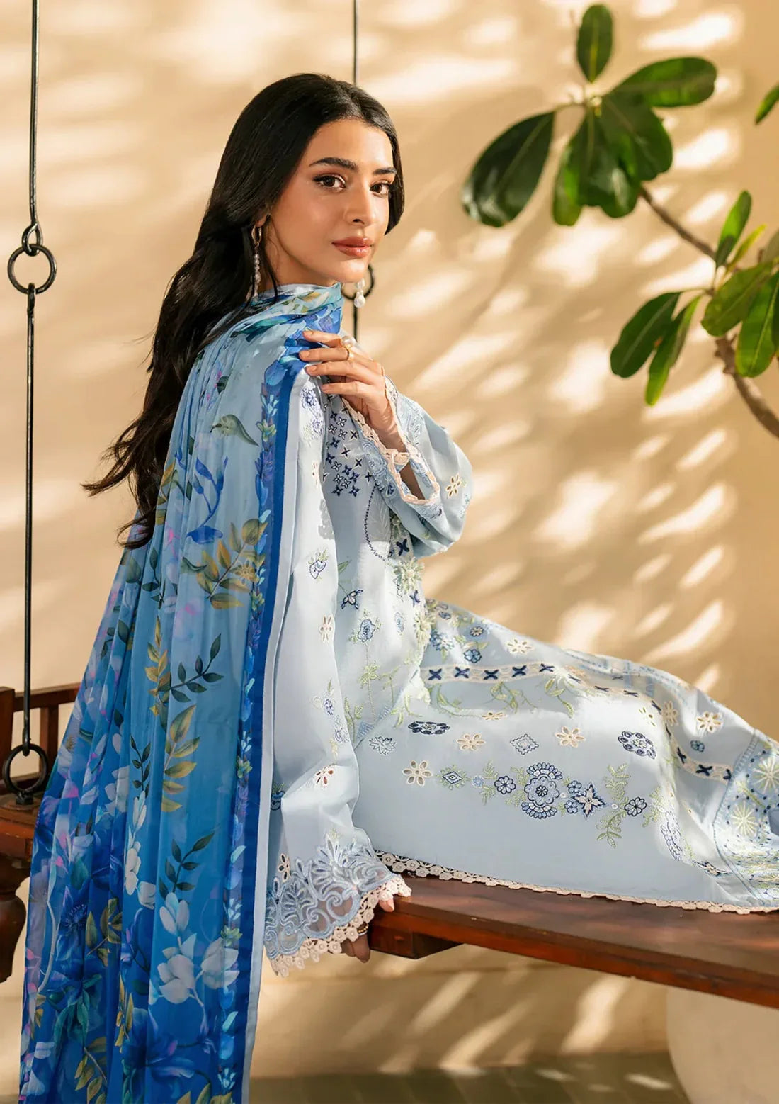 Premium 3 Piece Lawn Embroidered with Digital Printed Jacquard Dupatta-5200 FS