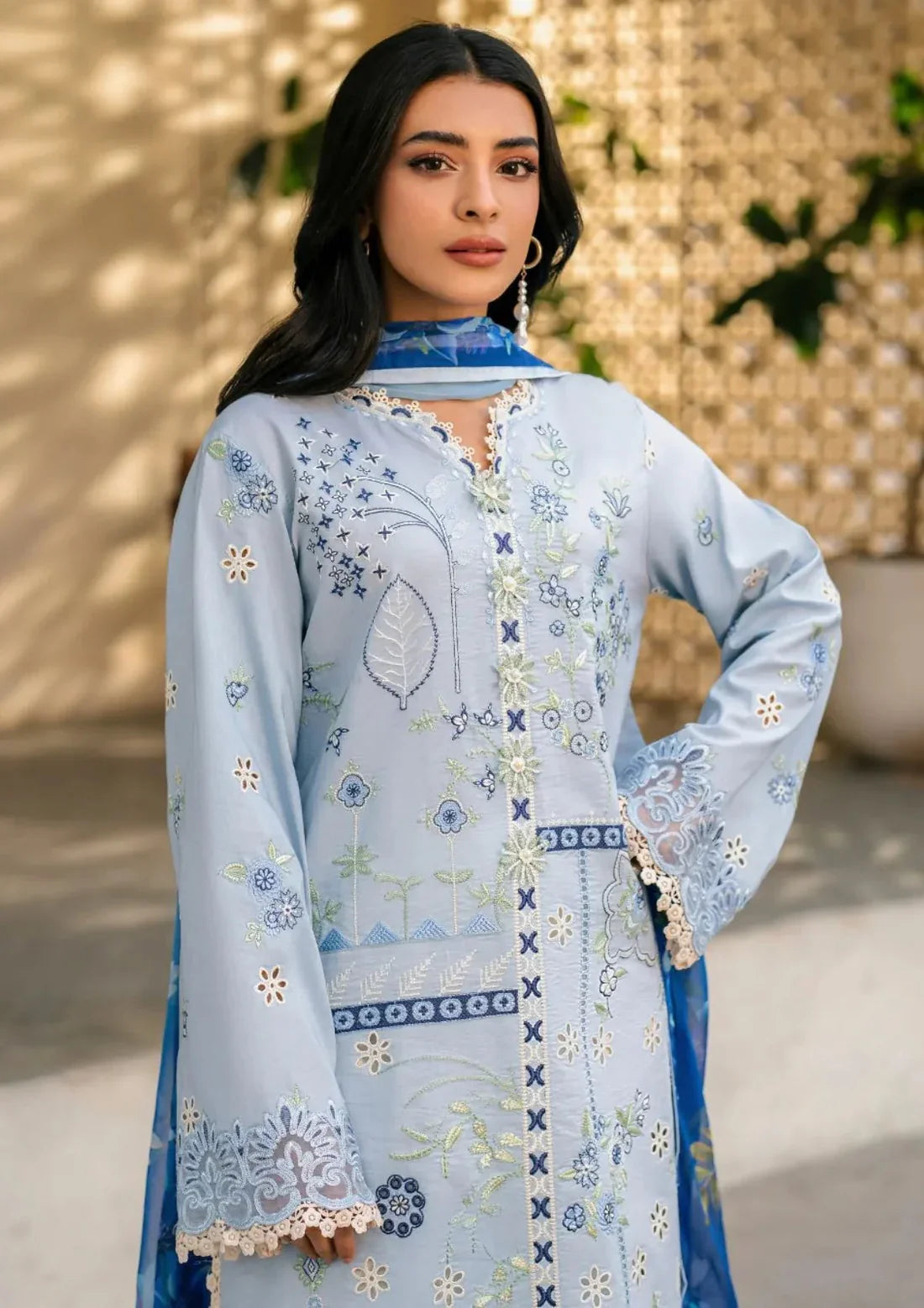 Premium 3 Piece Lawn Embroidered with Digital Printed Jacquard Dupatta-5200 FS
