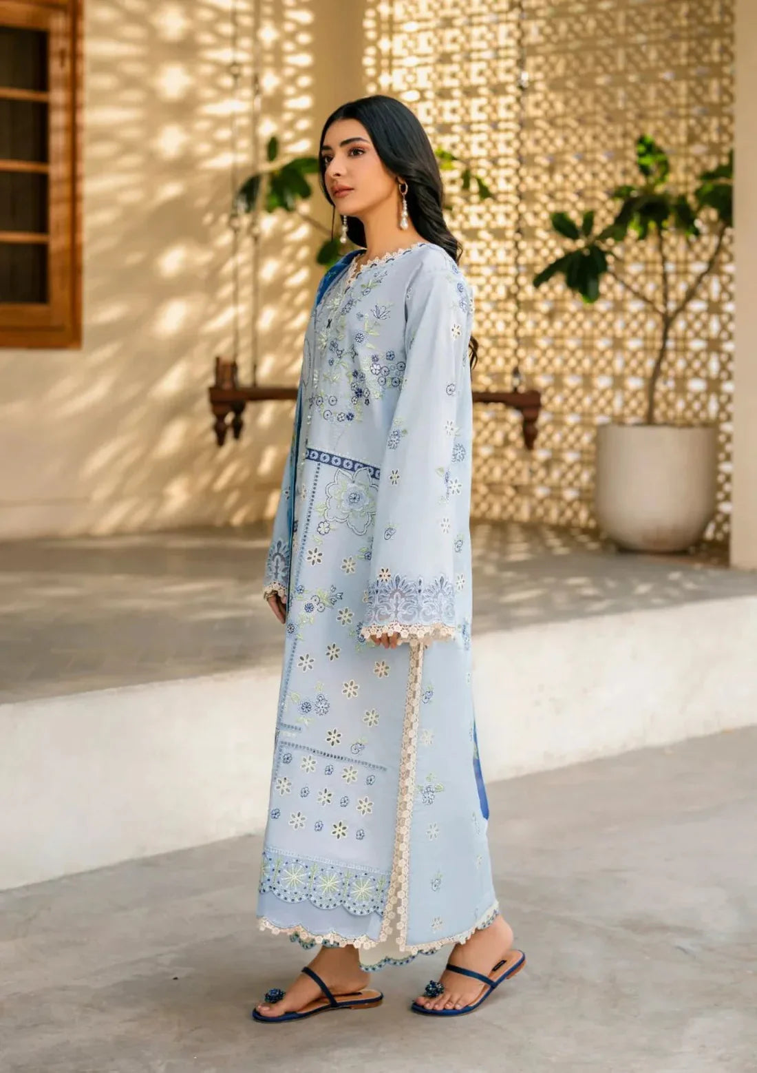 Premium 3 Piece Lawn Embroidered with Digital Printed Jacquard Dupatta-5200 FS