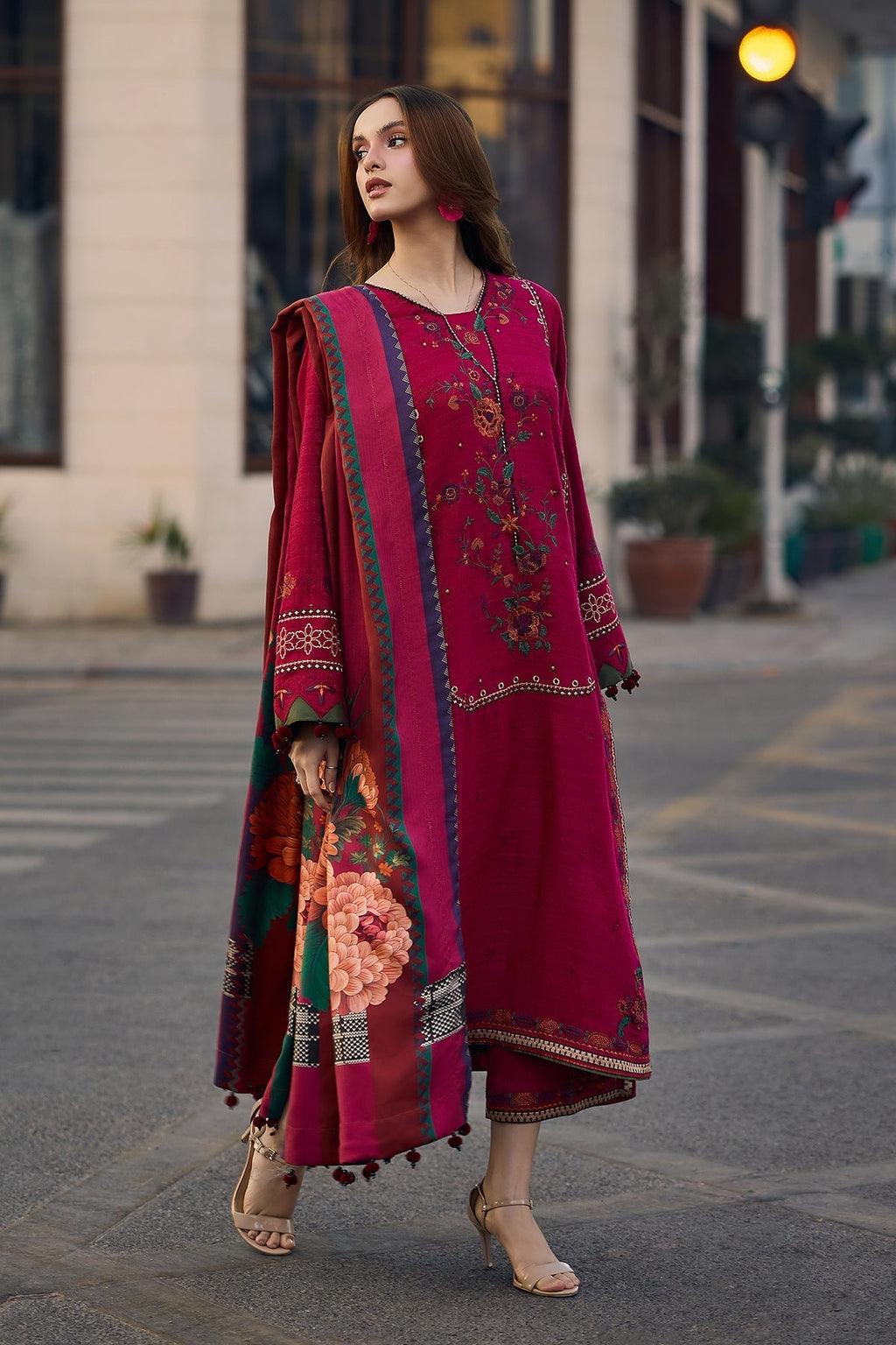 Charizma Lawn-3PC Embroidered Shirt with Digital Printed Jacquard Dupatta-5069